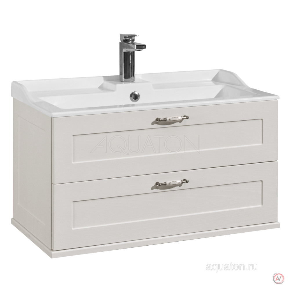 Тумба под раковину Aquaton Леон 80 дуб белый 1A186301LBPS0