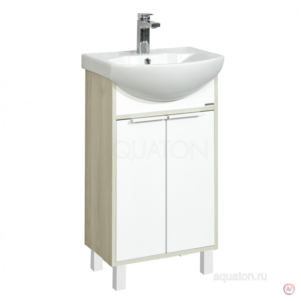Тумба под раковину Aquaton Рико 50 белый, ясень фабрик 1A212401RIB90