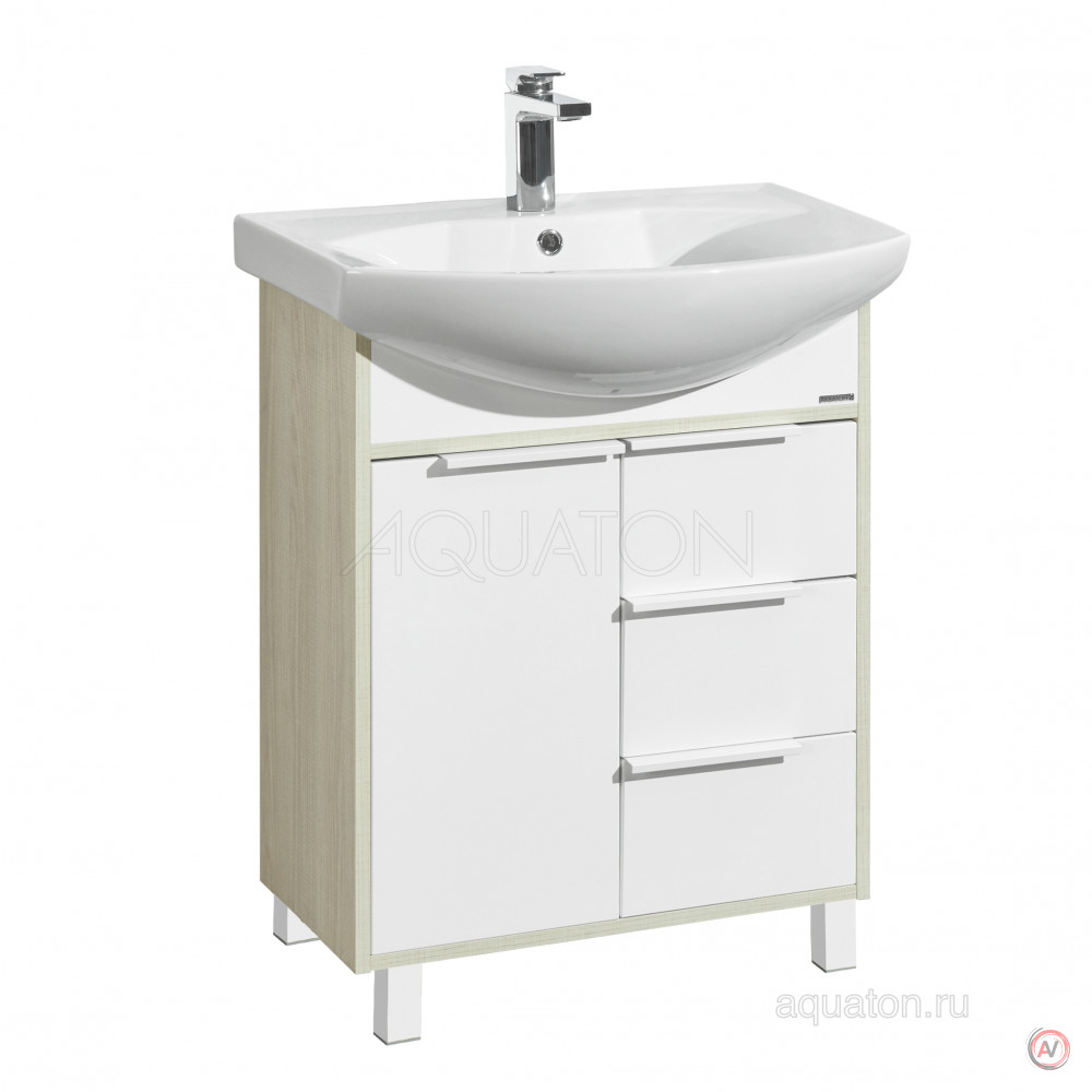 Тумба под раковину Aquaton Рико 65 белый, ясень фабрик 1A213301RIB90