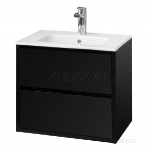 Тумба под раковину Aquaton Римини 60 черный глянец 1A226601RN950 NEW