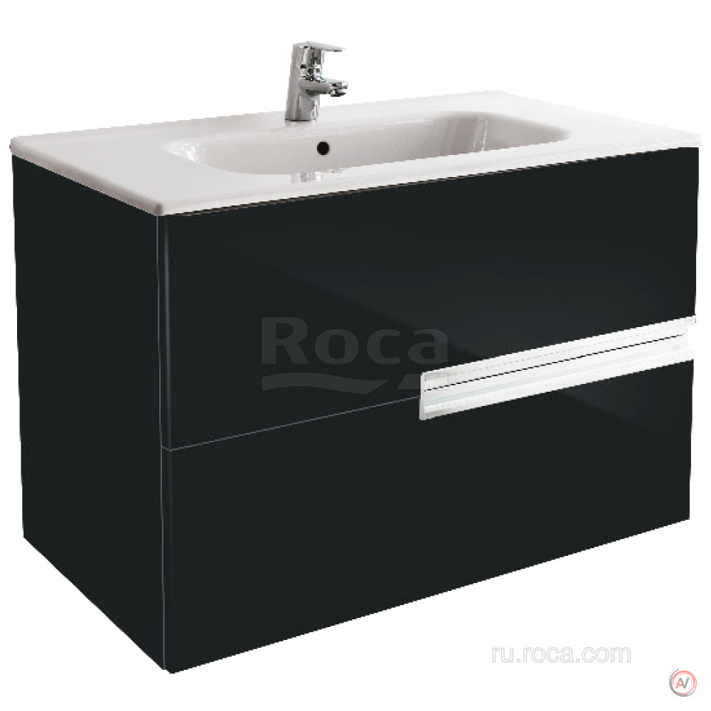 VICTORIA NORD BLACK EDITION модуль для раковины, 2 ящика, 800 мм, черный глянец