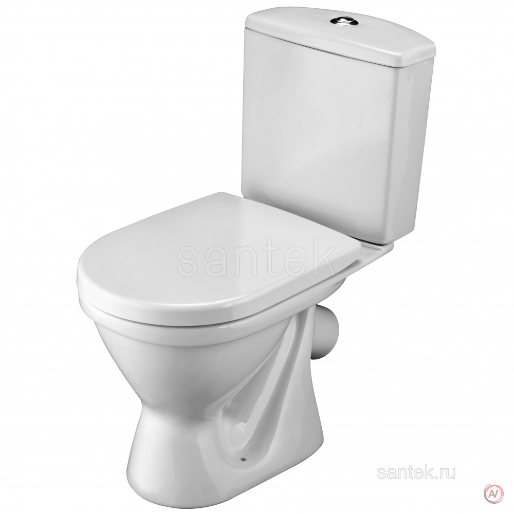 Унитаз-компакт Santek Алькор с диагональным выпуском, антивсплеск 1WH302140