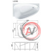ванна акриловая LOVE 185х135 R Marka One