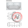 ванна акриловая DINAMIKA 170х80 1Marka