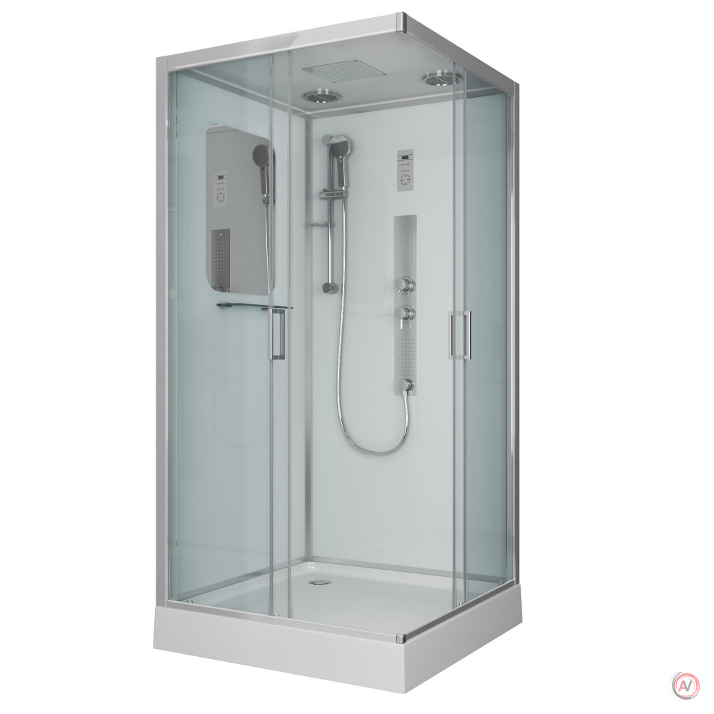 Душевая кабина NG- 6001-01GQ (900х900х2100) низкий поддон (16 см) стекло ПРОЗРАЧНОЕ, 4 места