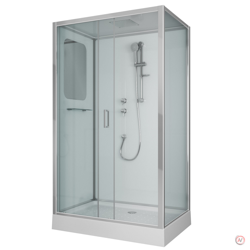 Душевая кабина NG- 6012-01QR (1200х800х2100) низкий поддон (16 см) стекло ПРОЗРАЧНОЕ, 4 места