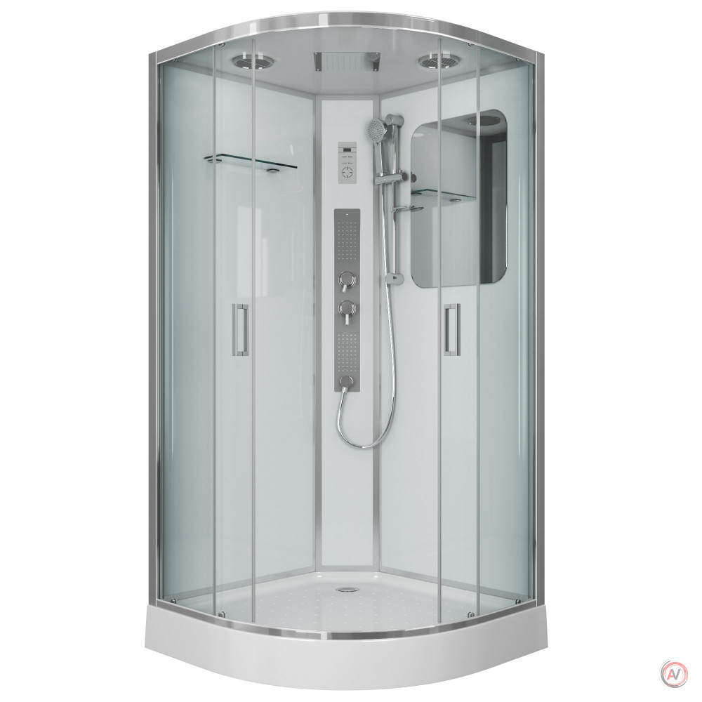 Душевая кабина NG- 6001-01G (900х900х2100) низкий поддон (16 см) стекло ПРОЗРАЧНОЕ, 4 места