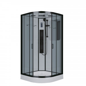 Душевая кабина NG- 6902-01G BLACK (1000х1000х2100) низкий поддон(16см) стекло ТОНИРОВАННОЕ, 4 места