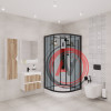 Душевая кабина NG- 6902-01G BLACK (1000х1000х2100) низкий поддон(16см) стекло ТОНИРОВАННОЕ, 4 места