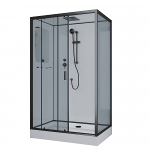 Душевая кабина NG- 6912-01QL BLACK (1200х800х2100) низкий поддон (16 см) стекло ТОНИРОВАННОЕ, 4 места
