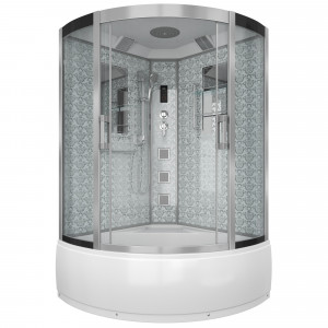 Душевая кабина NG-7744W (1200x1200х2150) высокий поддон стенки БЕЛЫЕ