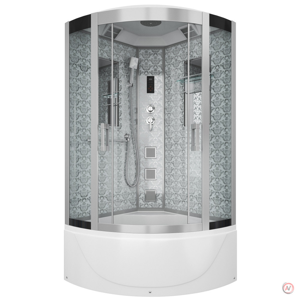 Душевая кабина NG-7790W (900x900х2150) высокий поддон стенки БЕЛЫЕ