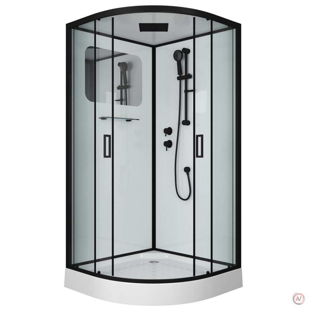 Душевая кабина NG- 6901-01 BLACK (900х900х2100) низкий поддон (16 см), стекло ТОНИРОВАННОЕ, 4 места