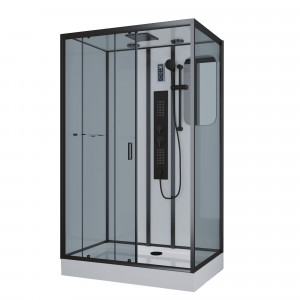 Душевая кабина NG- 6912-01GQL BLACK (1200х800х2100) низкий поддон(16 см) стекло ТОНИРОВАННОЕ,5 мест