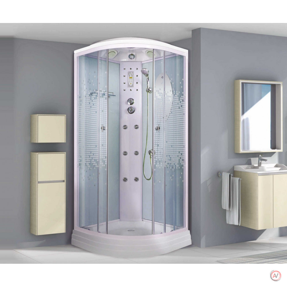 Душевая кабина NG-301-01N (900х900х2200) низкий поддон(16см) стекло МОЗАИКА