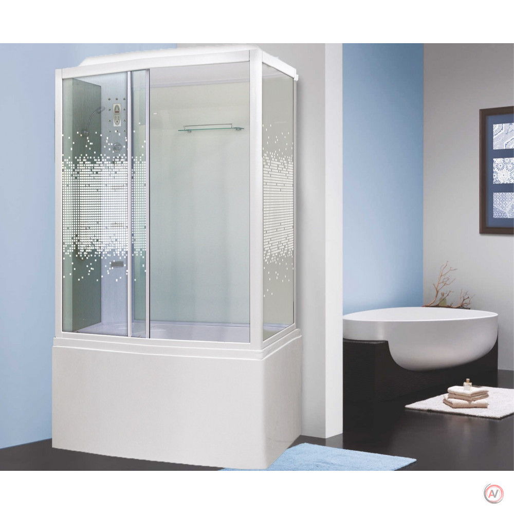 Душевая кабина NG-307-01L (1200х800х2200) высокий поддон(50см) стекло МОЗАИКА