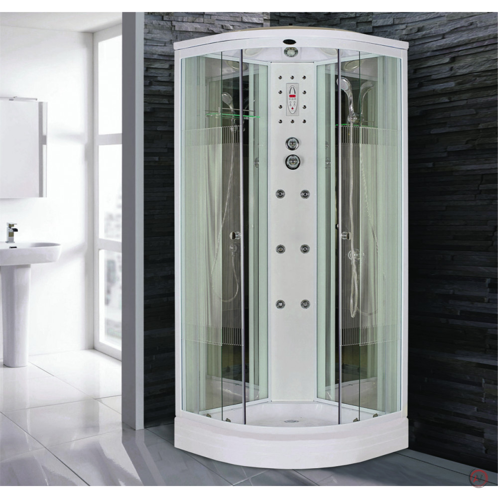 Душевая кабина NG-7012-01 (1200х1200х2200) низкий поддон(16см) стекло ПОЛОСАТОЕ