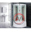 Душевая кабина NG-709-01N (1000х1000х2200) высокий поддон(48см) стекло ПОЛОСАТОЕ ФОРСУНКИ
