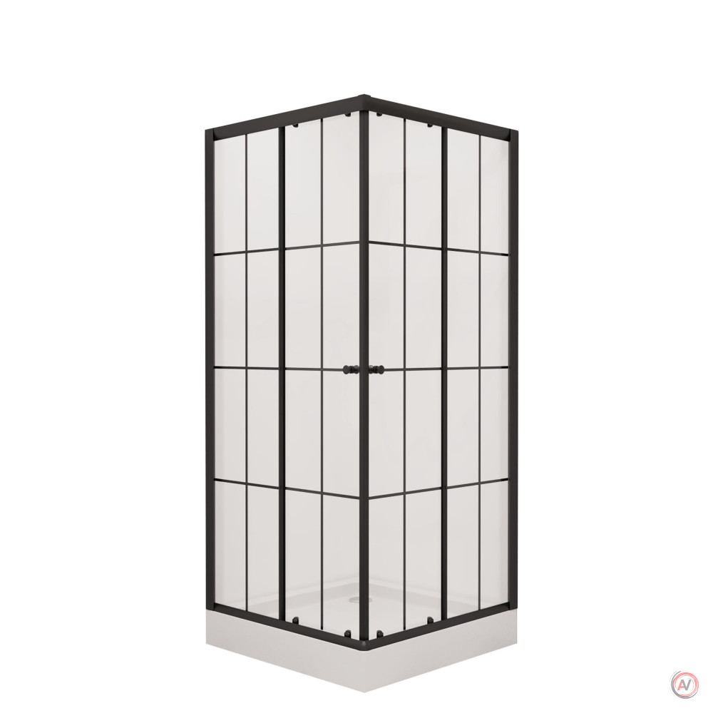 Душевой уголок NG- 0190-14 (900х900х1950) низкий поддон(14см), стекло прозрачное, 2 места