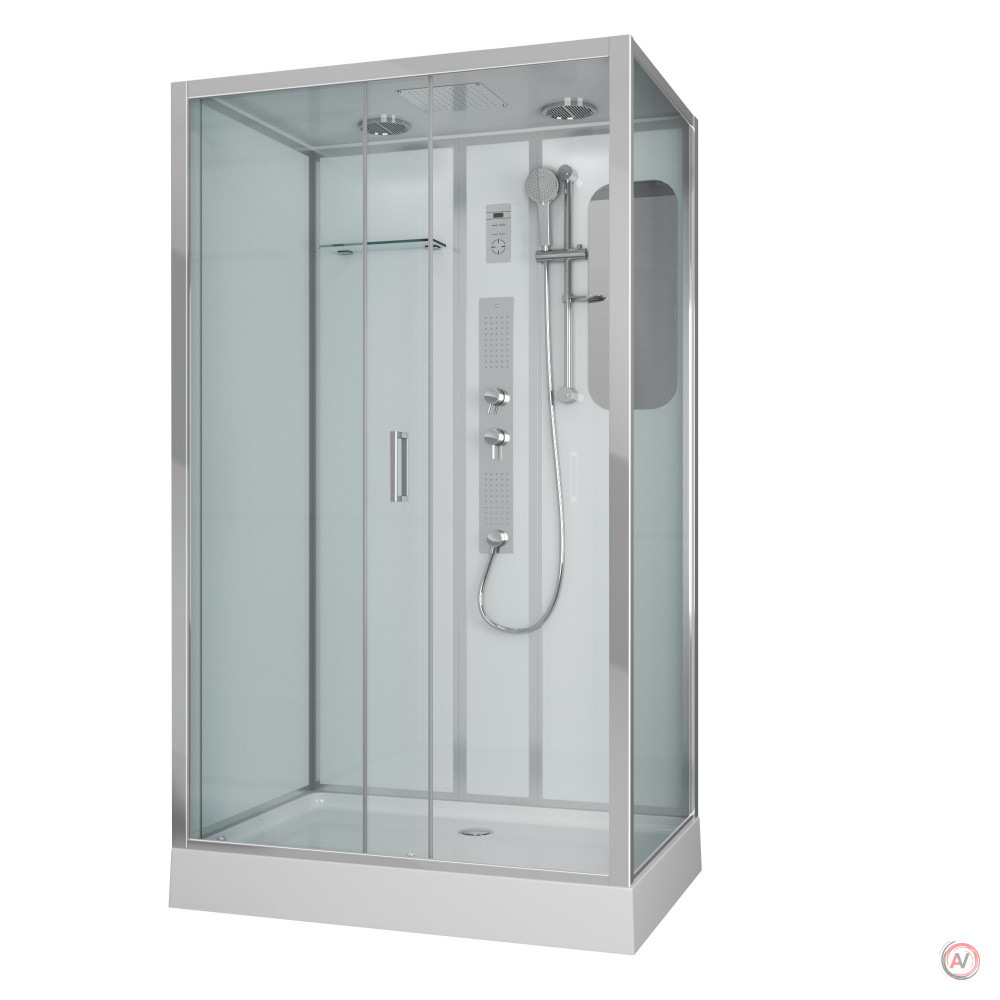 Душевая кабина NG- 6012-01GQL (1200х800х2100) низкий поддон (16 см) стекло ПРОЗРАЧНОЕ, 5 мест