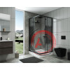 Душ. уголок NG- 009-14Q BLACK (900х900х1950) низкий поддон(13см) стекло МОЗАИКА, 2 места