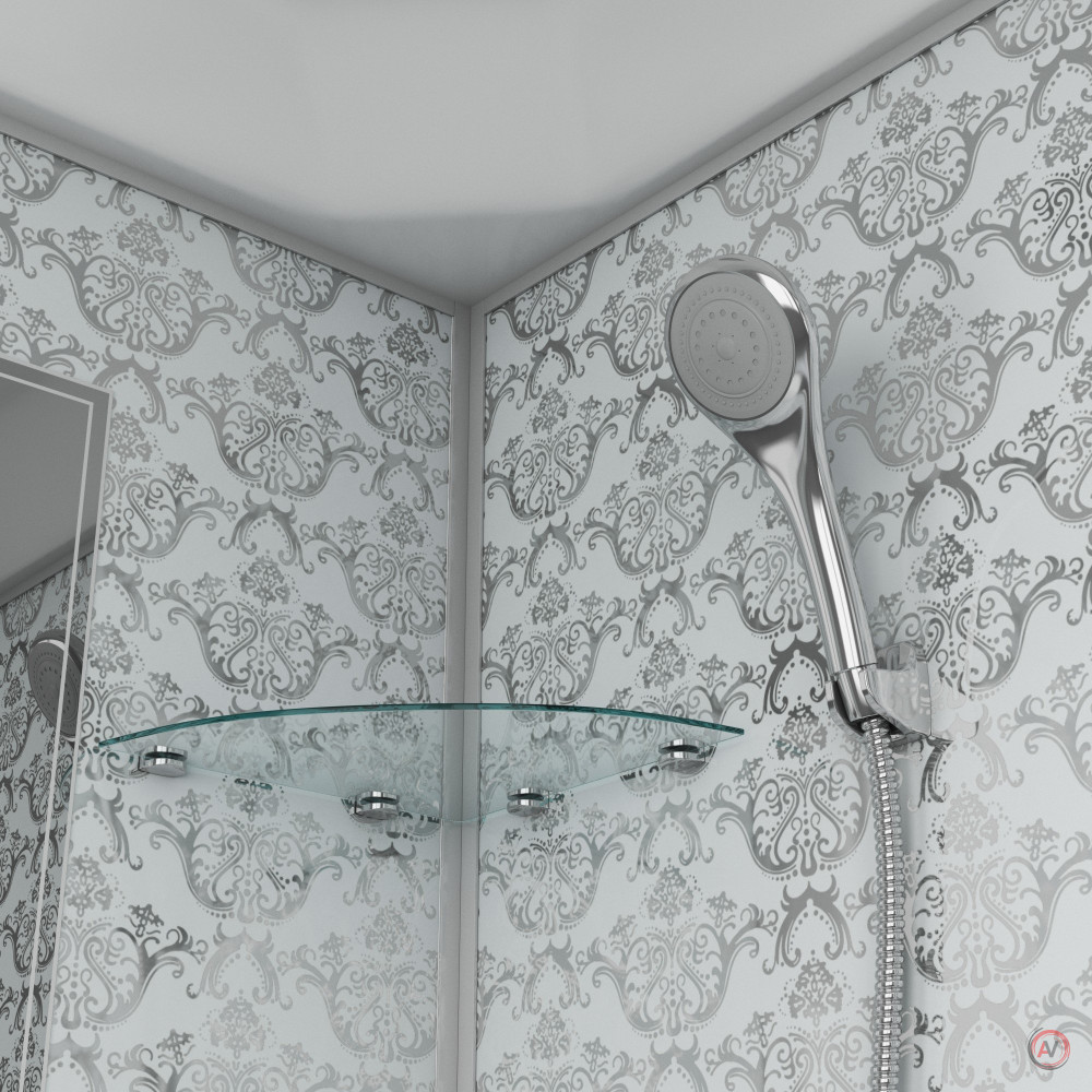 Душ.каб. NG-7701W (900x900х2100) низкий поддон (15см) стенки БЕЛЫЕ 3 места