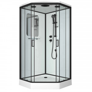 Душевая кабина NG- 6902-01D BLACK (1000х1000х2200) низкий поддон (16 см) стекло ТОНИРОВАННОЕ, 4 места