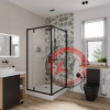 Душ. ограждение NG-6801-08 BLACK (90*90*190) квадрат, дверь распашная, 1 место