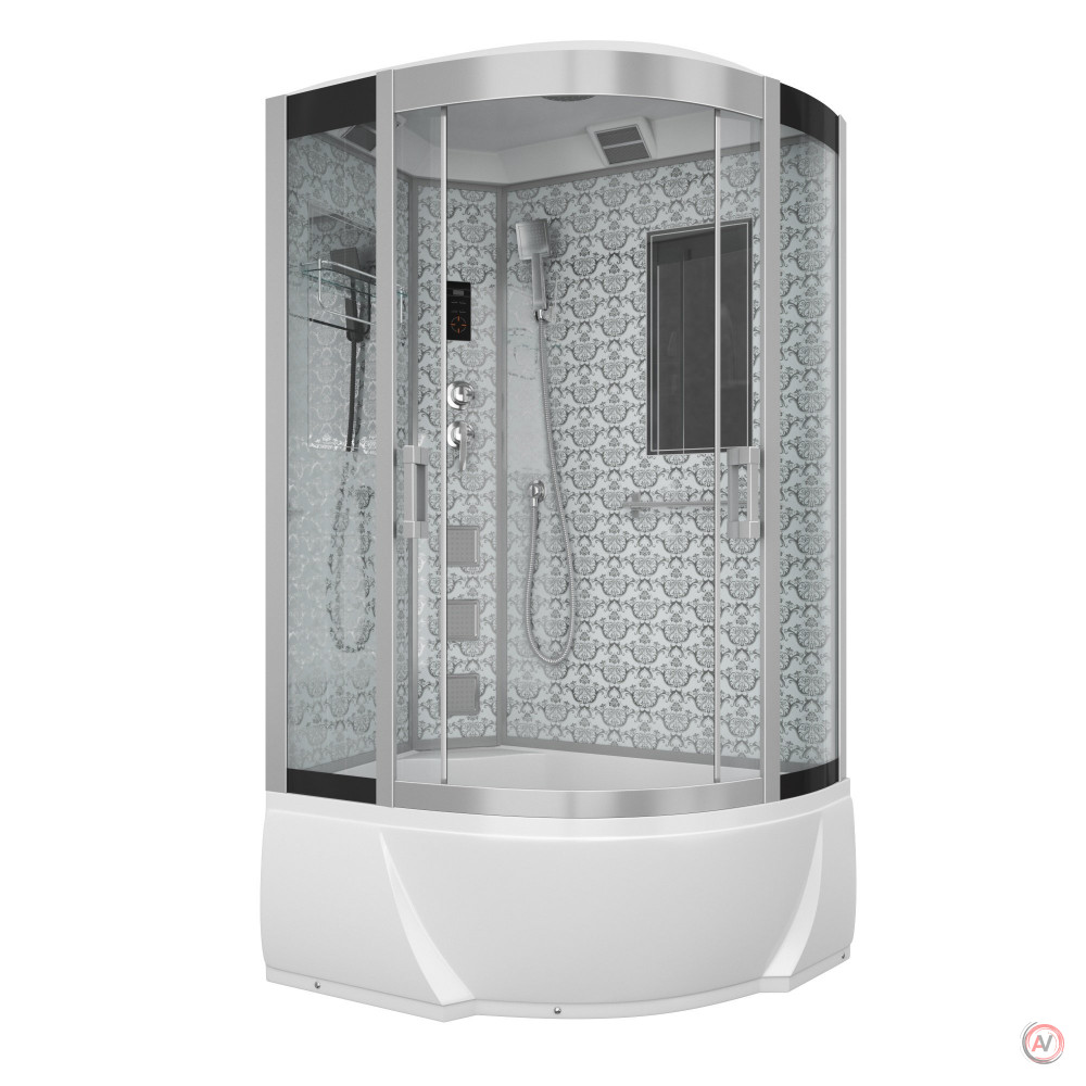 Душевая кабина NG-7712WL (800x1200х2150) высокий поддон стенки БЕЛЫЕ