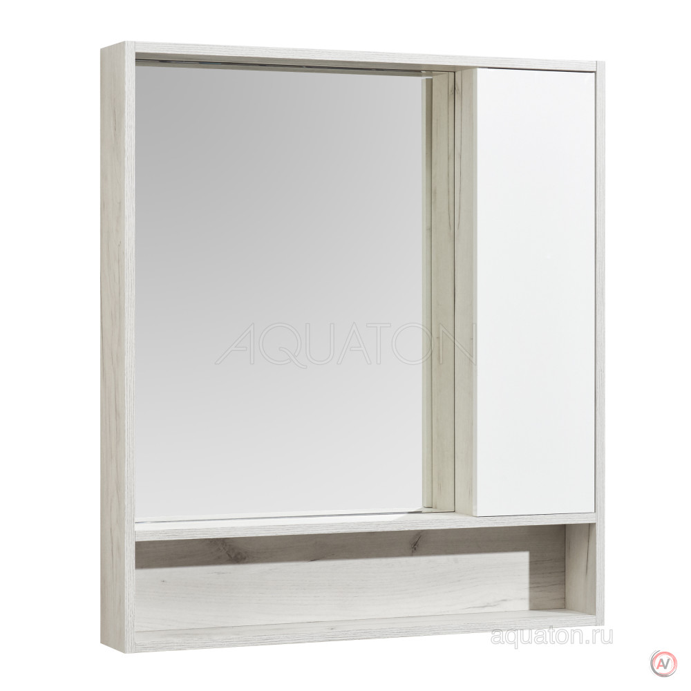 Зеркальный шкаф Aquaton Флай 80 белый, дуб крафт 1A237702FAX10