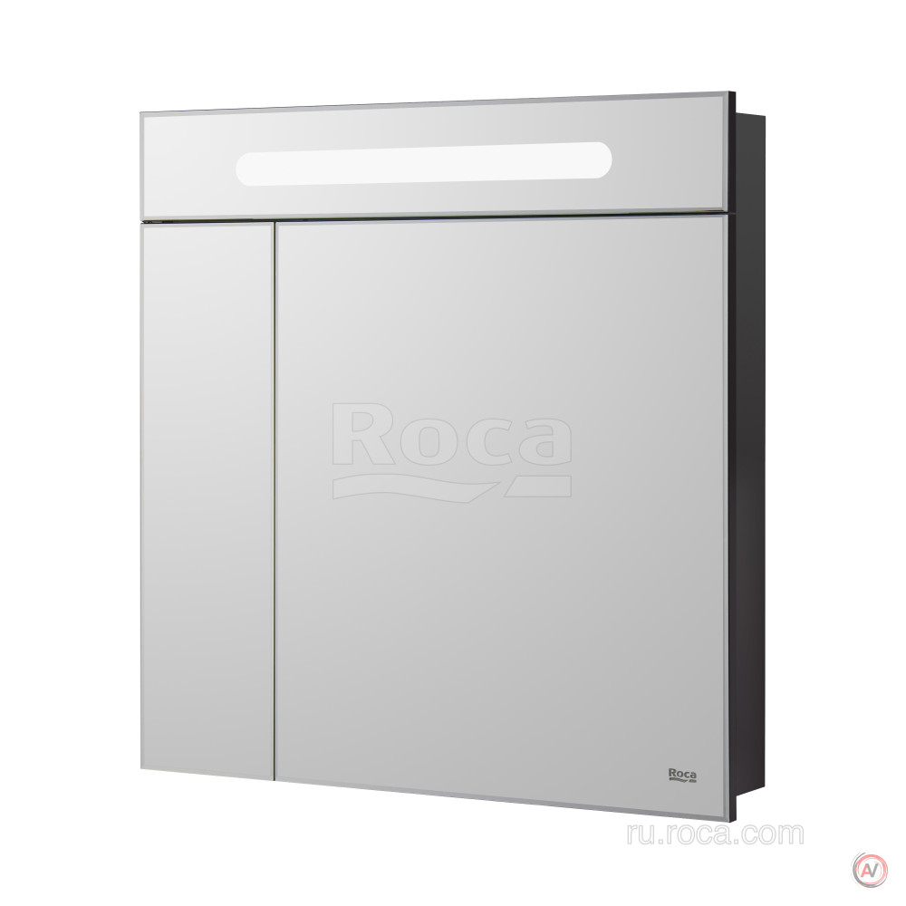 VICTORIA NORD BLACK EDITION зеркальный шкаф с LED-подсветкой 800 мм, черный глянец