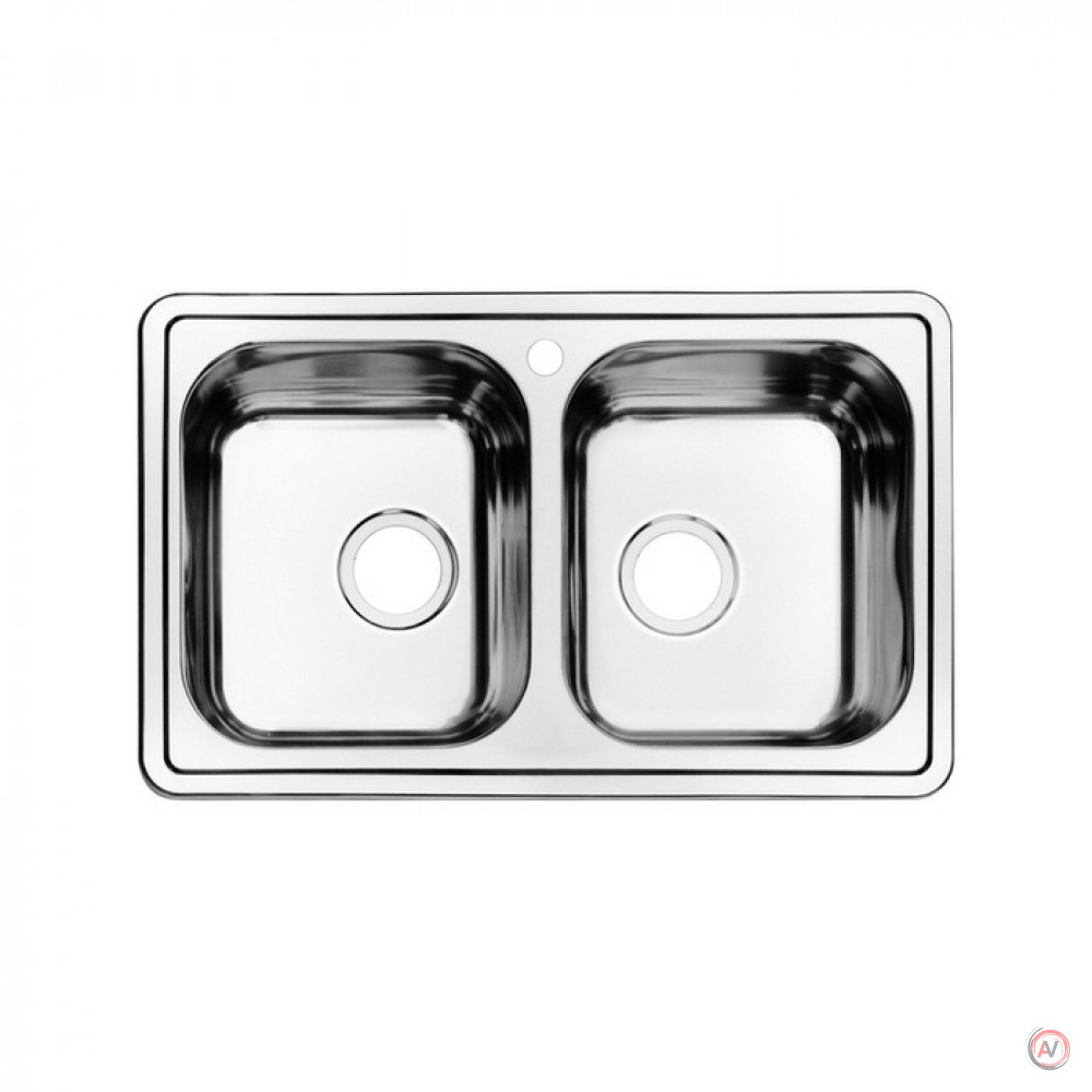 Мойка, нержавеющая сталь, полированная, 2 чаши, 780*480, Strit S, IDDIS, STR78P2i77