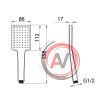 Лейка для душа, графитовая, Slide, IDDIS, SLI1F0Gi18