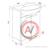 Тумба для ванной комнаты, напольная, белая, 70 см, Harizma, IDDIS, HAR70W2i95. Подходит умывальник 0057000i28