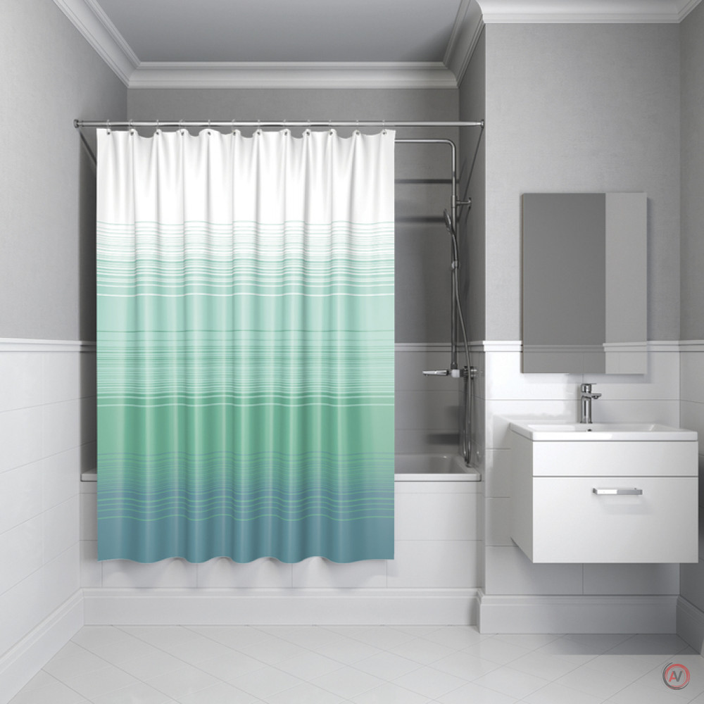 Штора для ванной комнаты, 200*200 см, полиэстер, Blue Horizon, IDDIS, 301P20RI11