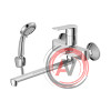 Смеситель DECOROOM DR22043 одноручный для ванны универсальный с поворотным изливом 300 мм