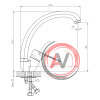 Смеситель DECOROOM DR23021 одноручный для кухни с высоким поворотным изливом