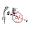 Смеситель DECOROOM DR23043 одноручный для ванны универсальный с поворотным изливом 300 мм