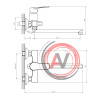 Смеситель DECOROOM DR23043 одноручный для ванны универсальный с поворотным изливом 300 мм