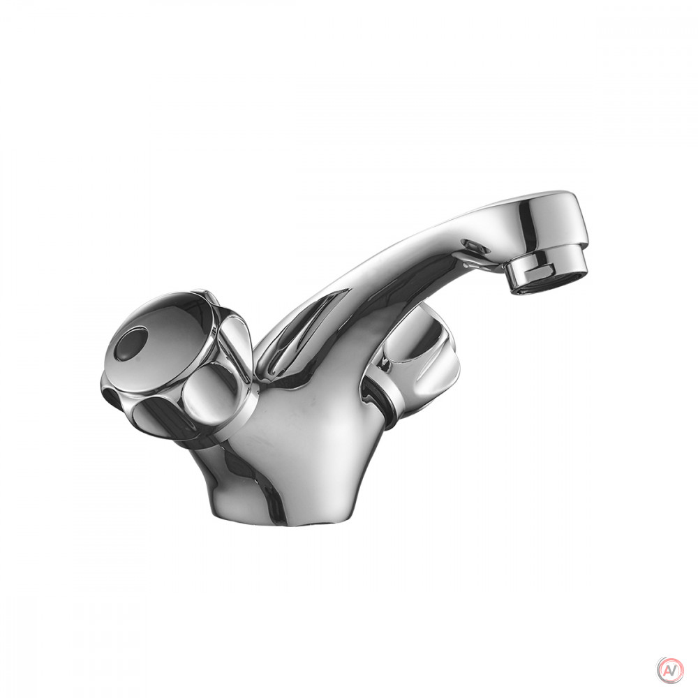 Смеситель DECOROOM DR50011R двуручный для умывальника монолитный