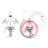 Смеситель DECOROOM DR51011-White двуручный для умывальника монолитный