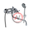 Смеситель DECOROOM DR51045-White двуручный для ванны универсальный с поворотным изливом 300 мм
