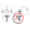 Смеситель DECOROOM DR52011 двуручный для умывальника монолитный