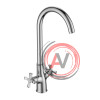 Смеситель DECOROOM DR52028 двуручный для кухни с высоким поворотным изливом
