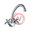 Смеситель DECOROOM DR53012 двуручный для умывальника с поворотным изливом