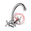 Смеситель DECOROOM DR54028 двуручный для кухни с высоким поворотным изливом