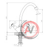 Смеситель DECOROOM DR54028 двуручный для кухни с высоким поворотным изливом