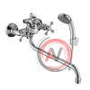 Смеситель DECOROOM DR54045 двуручный для ванны универсальный с поворотным изливом 300 мм