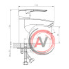 Смеситель DECOROOM DR70015 одноручный для умывальника и биде монолитный