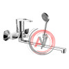 Смеситель DECOROOM DR70043 одноручный для ванны универсальный с поворотным изливом 300 мм
